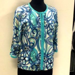 Chico’s beaded floral sweater jacket